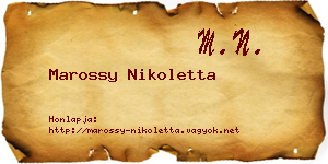 Marossy Nikoletta névjegykártya