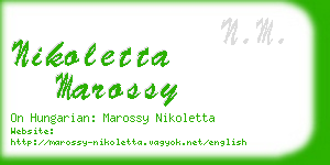 nikoletta marossy business card
